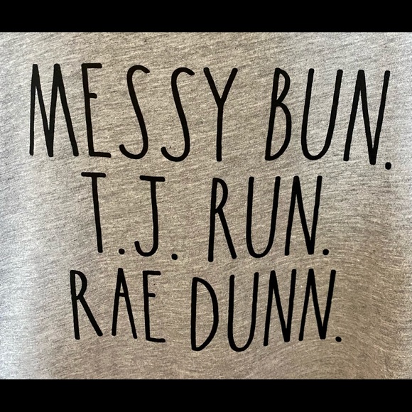Rae Dunn Lovers~ Cute Messy Bun TJ Run T-Shirt - Picture 3 of 3